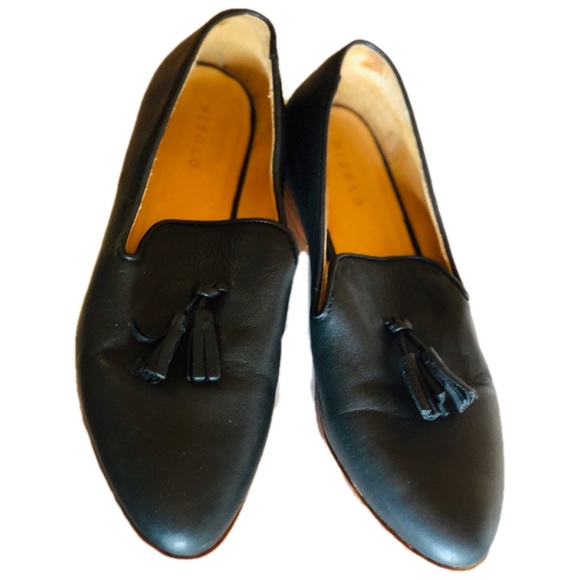 NISOLO Frida black tassel smoking  loafer size 7 - Picture 2 of 5